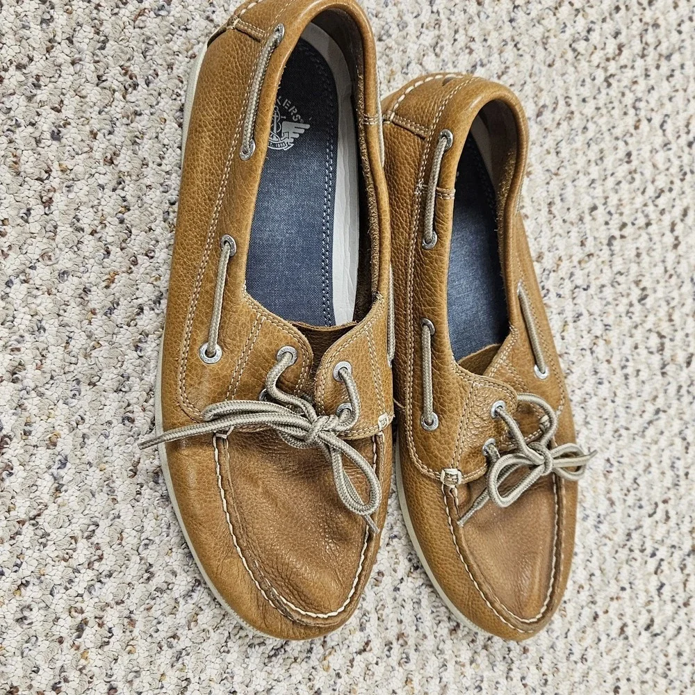 Dockers Men's Brown Leather Boat Shoes, Size US‎ 11M